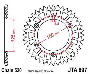 Звезда задняя КТМ JT JTA897.52 ― Motocross.UA