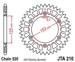 JT JTR 210 задняя (сталь) ― Motocross.UA