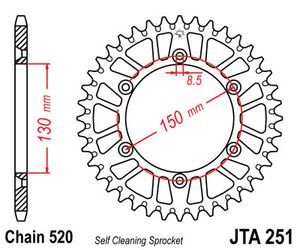 JT JTA 251 задняя (алюминий) ― Motocross.UA