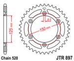 Звезда задняя КТМ JT JTR897.50